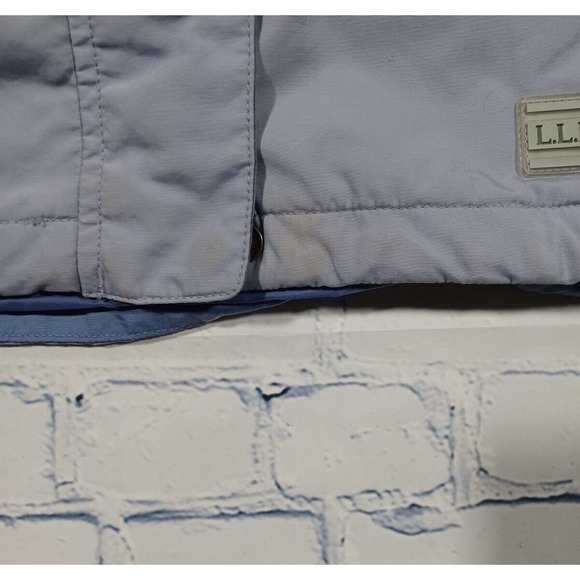 LL Bean Womens S Nylon Blue Cream 3 in 1 Hooded‎ Jacket Parka Removable Liner - Picture 7 of 7